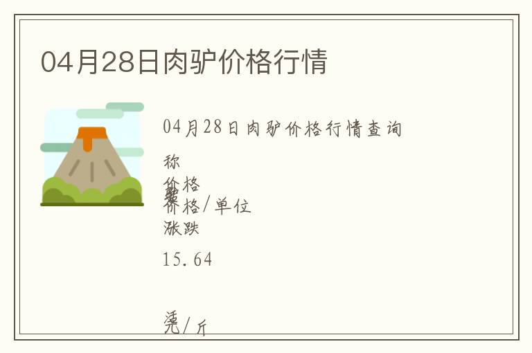 04月28日肉驢價(jià)格行情