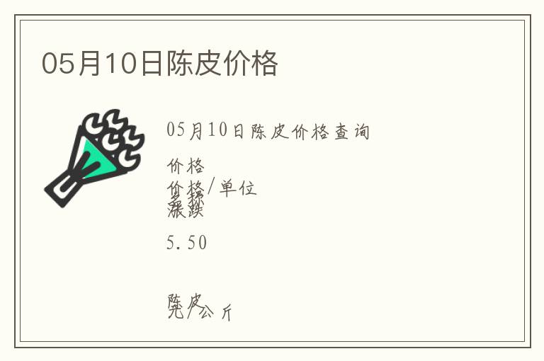 05月10日陳皮價格