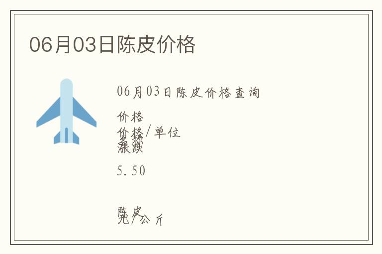06月03日陳皮價格