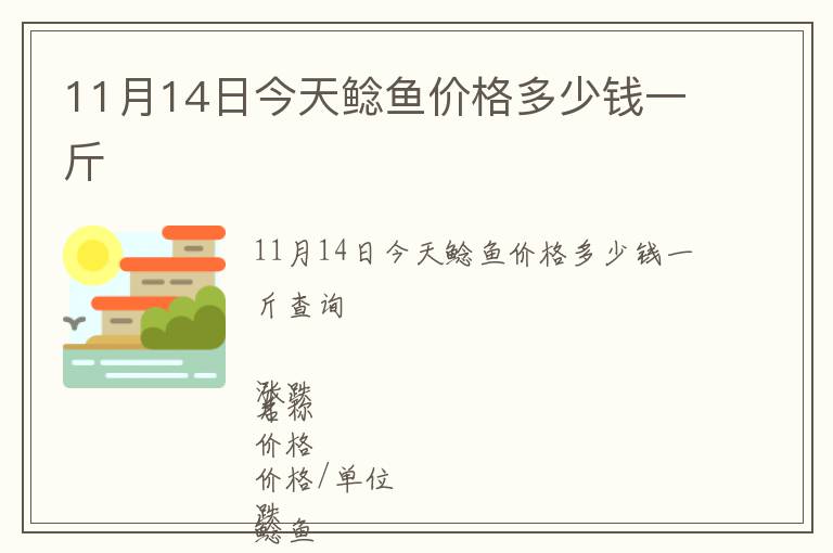 11月14日今天鯰魚價格多少錢一斤
