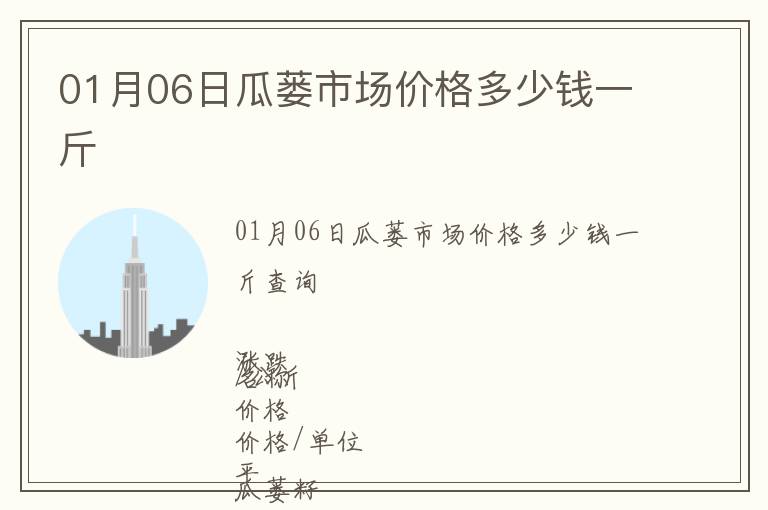 01月06日瓜蔞市場價格多少錢一斤