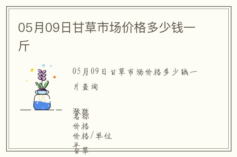 05月09日甘草市場價格多少錢一斤