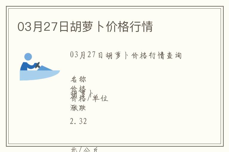03月27日胡蘿卜價格行情