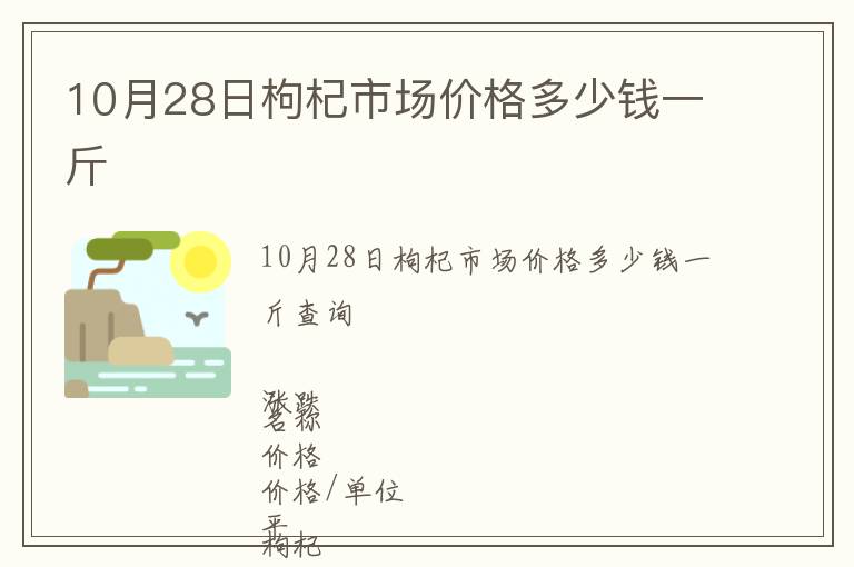 10月28日枸杞市場價格多少錢一斤