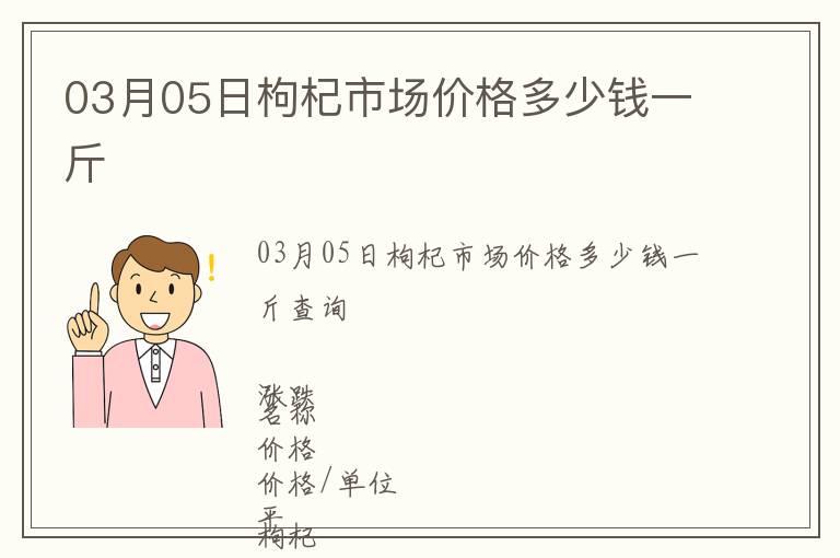 03月05日枸杞市場價格多少錢一斤
