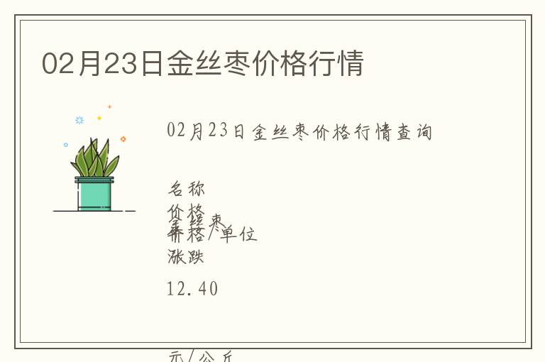 02月23日金絲棗價格行情