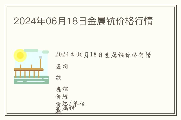 2024年06月18日金屬鈧價格行情