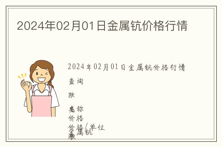 2024年02月01日金屬鈧價格行情