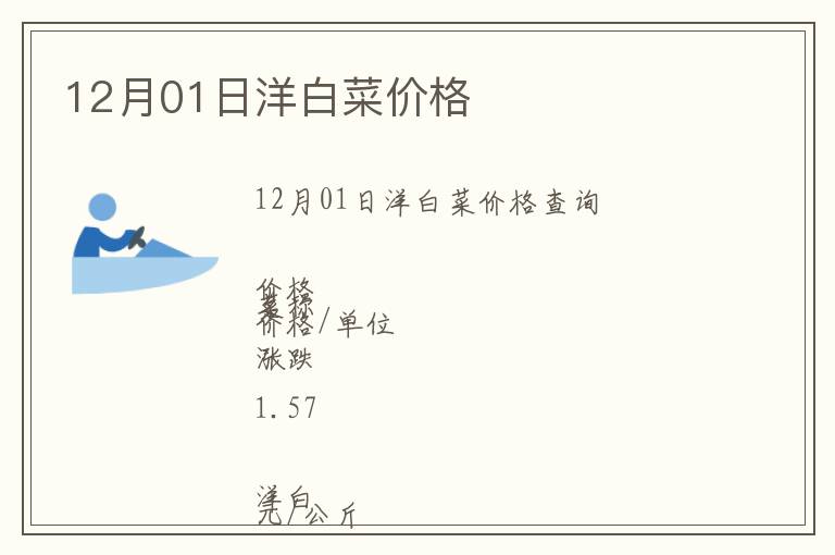 12月01日洋白菜價格