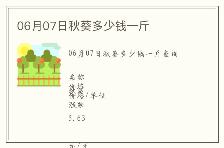 06月07日秋葵多少錢一斤