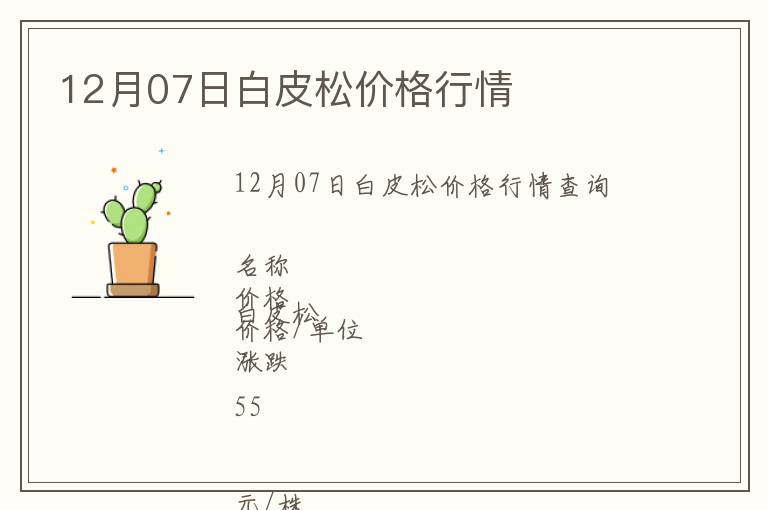 12月07日白皮松價格行情