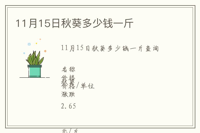 11月15日秋葵多少錢一斤