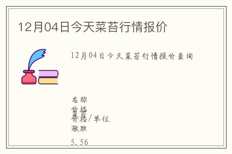 12月04日今天菜苔行情報價