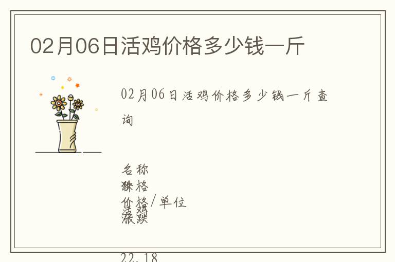 02月06日活雞價格多少錢一斤