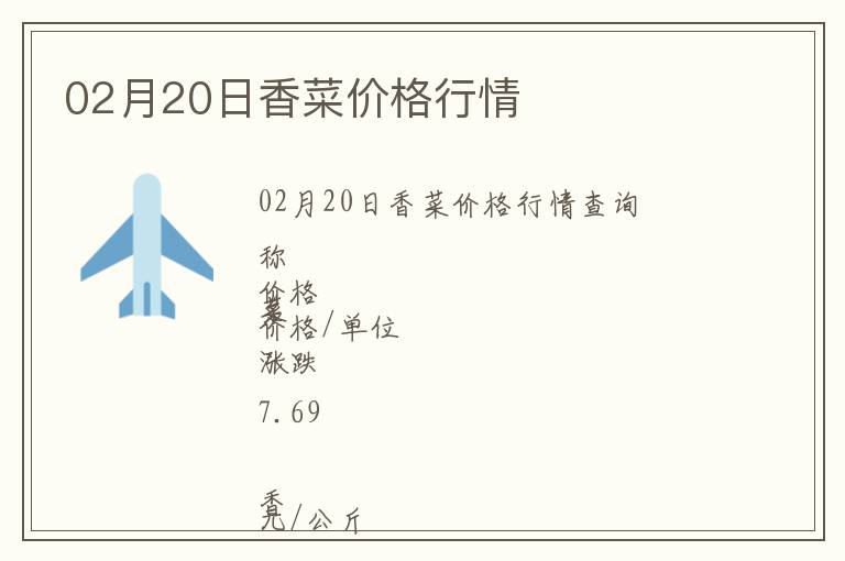 02月20日香菜價(jià)格行情