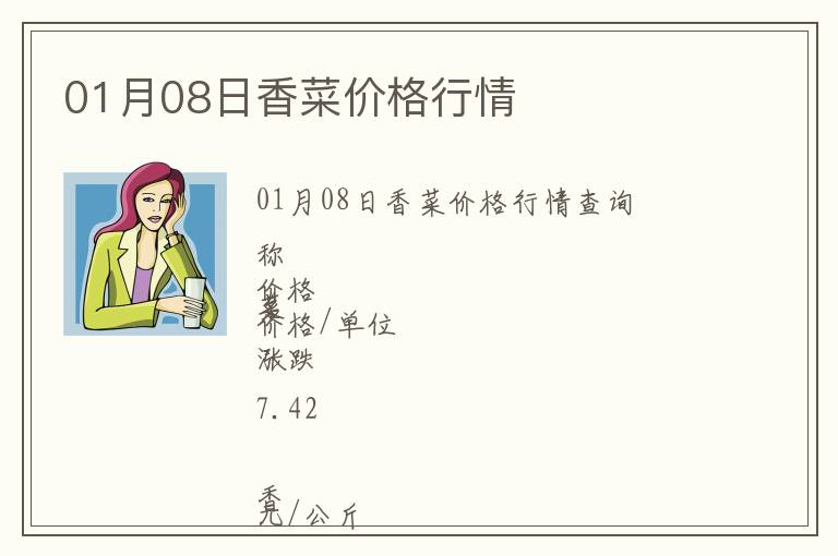 01月08日香菜價格行情