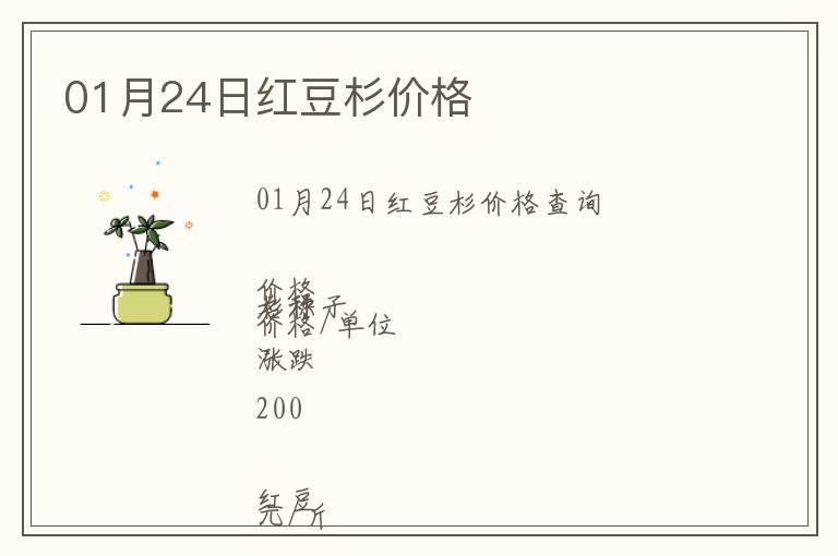 01月24日紅豆杉價格
