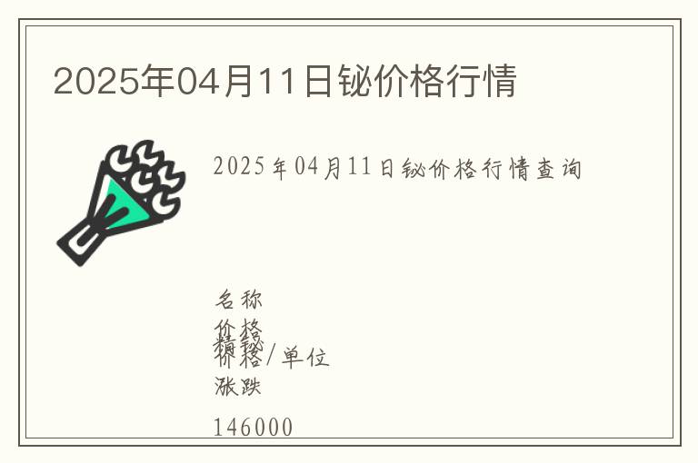 2025年04月11日鉍價格行情