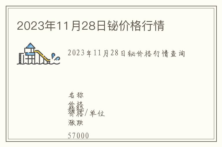 2023年11月28日鉍價格行情