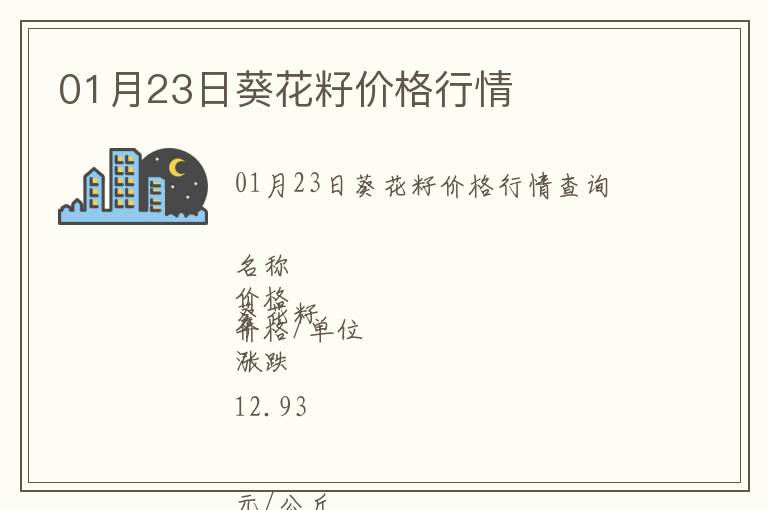 01月23日葵花籽價格行情