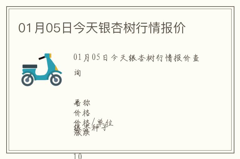 01月05日今天銀杏樹行情報(bào)價(jià)