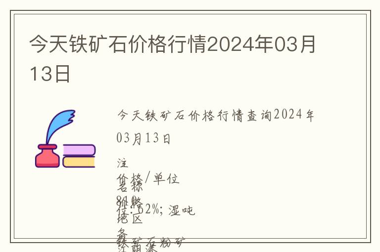 今天鐵礦石價格行情2024年03月13日