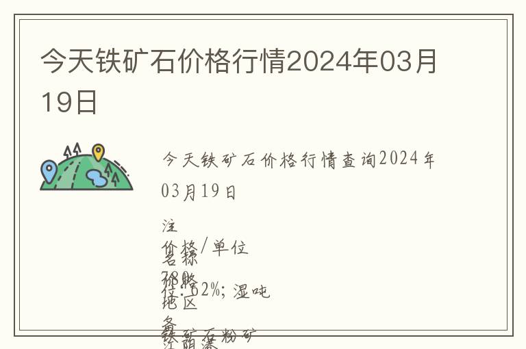 今天鐵礦石價格行情2024年03月19日