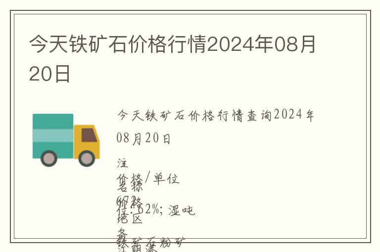 今天鐵礦石價(jià)格行情2024年08月20日