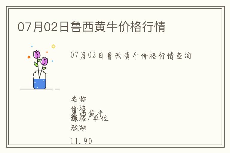 07月02日魯西黃牛價格行情