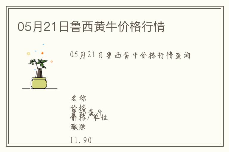 05月21日魯西黃牛價格行情