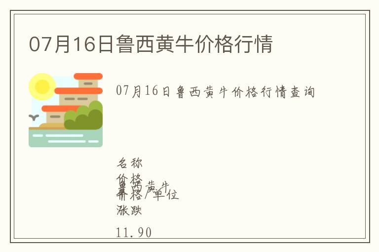 07月16日魯西黃牛價格行情