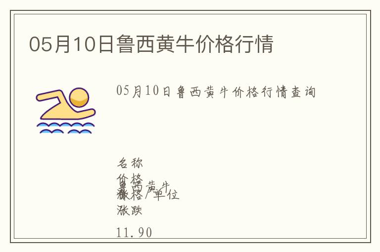 05月10日魯西黃牛價格行情