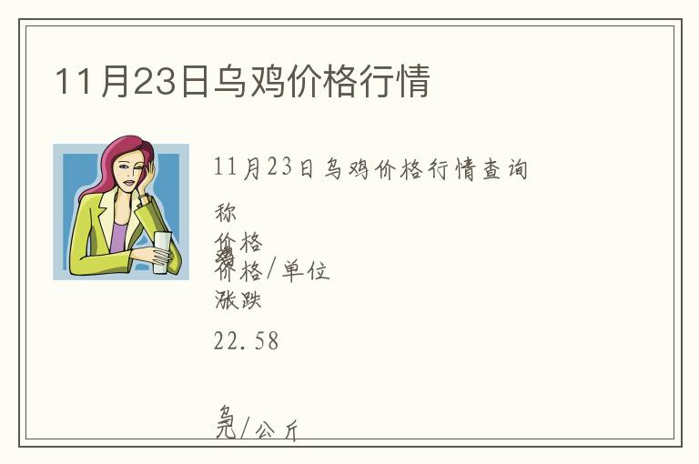 11月23日烏雞價格行情