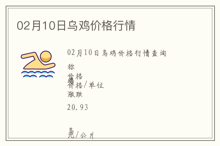 02月10日烏雞價(jià)格行情