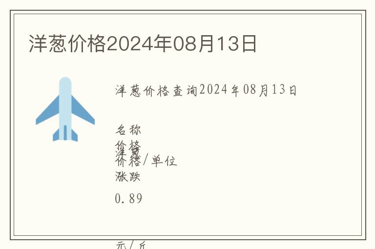 洋蔥價(jià)格2024年08月13日
