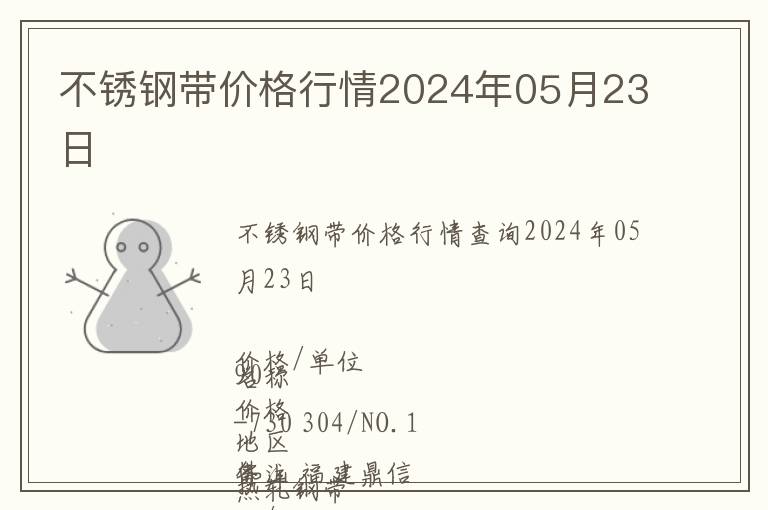 不銹鋼帶價格行情2024年05月23日