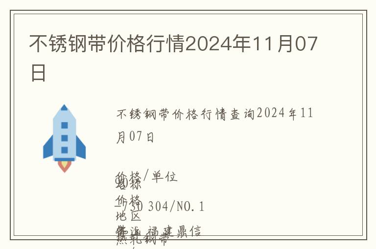 不銹鋼帶價格行情2024年11月07日