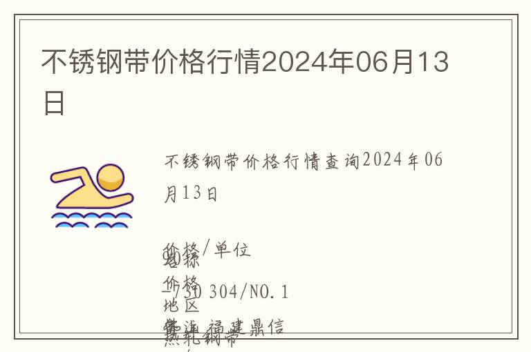 不銹鋼帶價格行情2024年06月13日