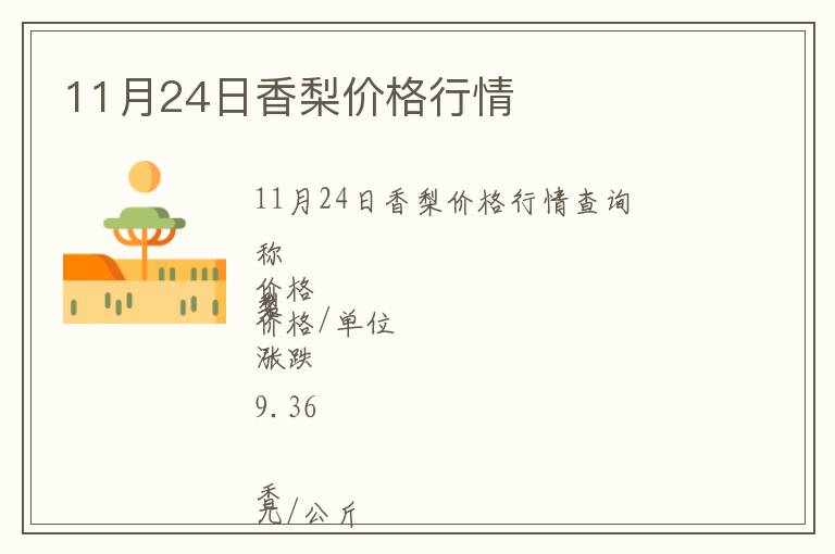 11月24日香梨價(jià)格行情