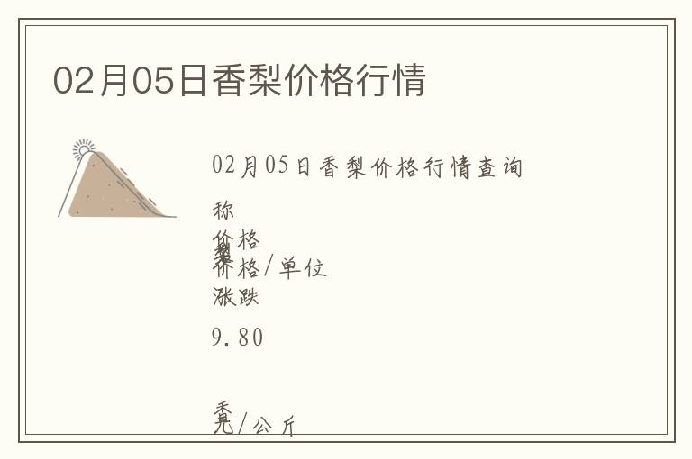 02月05日香梨價格行情