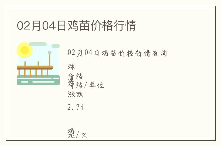02月04日雞苗價格行情