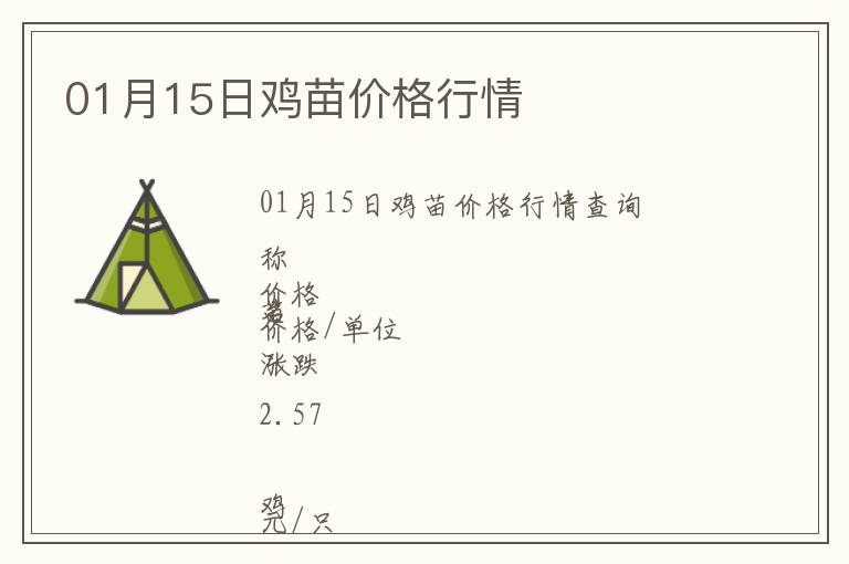 01月15日雞苗價格行情