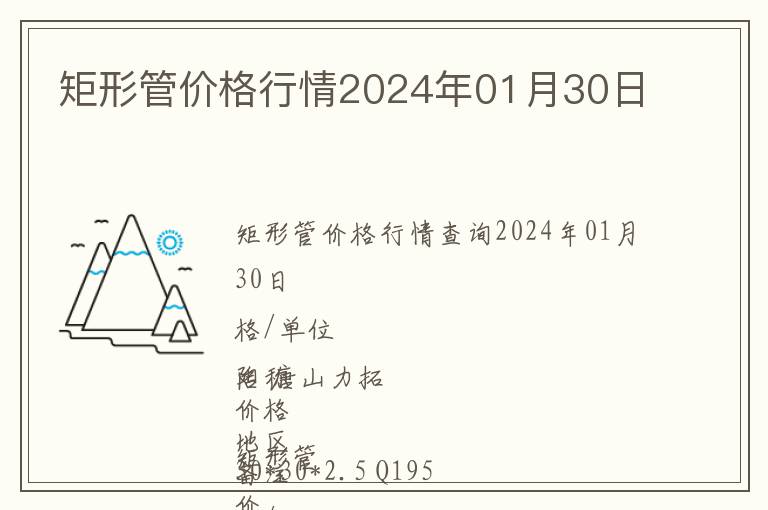 矩形管價格行情2024年01月30日