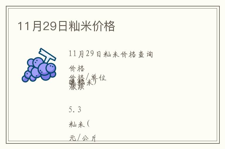 11月29日秈米價(jià)格