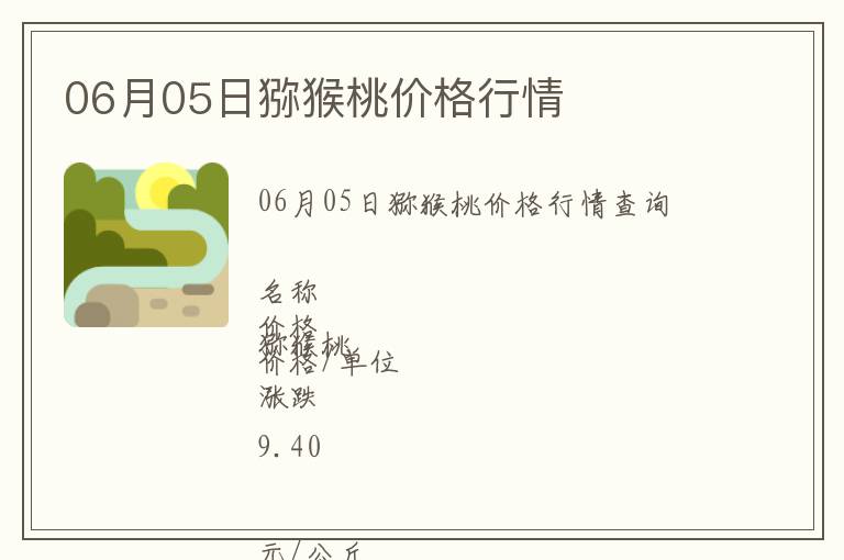 06月05日獼猴桃價格行情