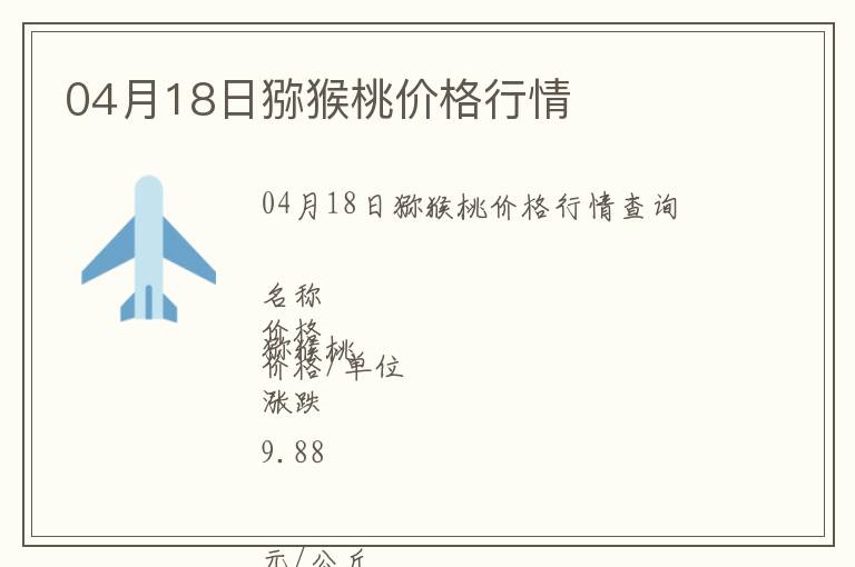 04月18日獼猴桃價(jià)格行情
