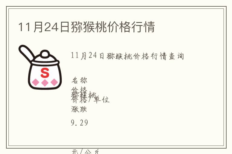 11月24日獼猴桃價格行情