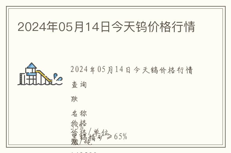 2024年05月14日今天鎢價格行情