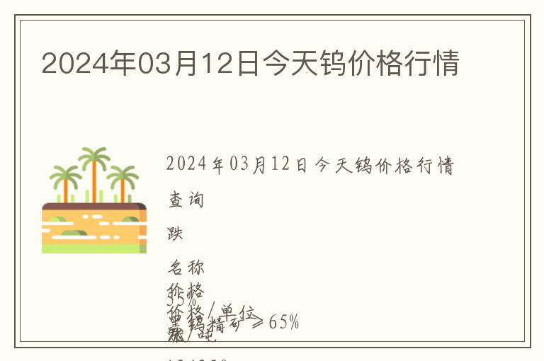 2024年03月12日今天鎢價格行情