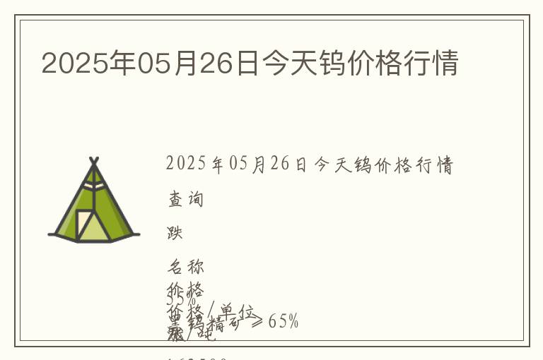 2025年05月26日今天鎢價格行情